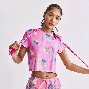 LoveShackFancy x Beach Riot Crop Tshirt - Hints of Hibiscus